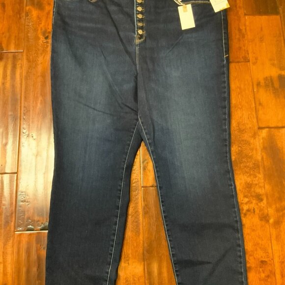 Good American Denim - Good American Dark Wash Good Waist Skinny Blue Jeans, Size 26 Plus NWT!